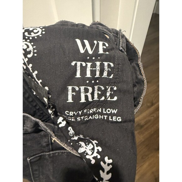 We The Free People Jeans 26 Gray Curvy Siren Low Rise Straight Stonewash Button - Picture 4 of 5